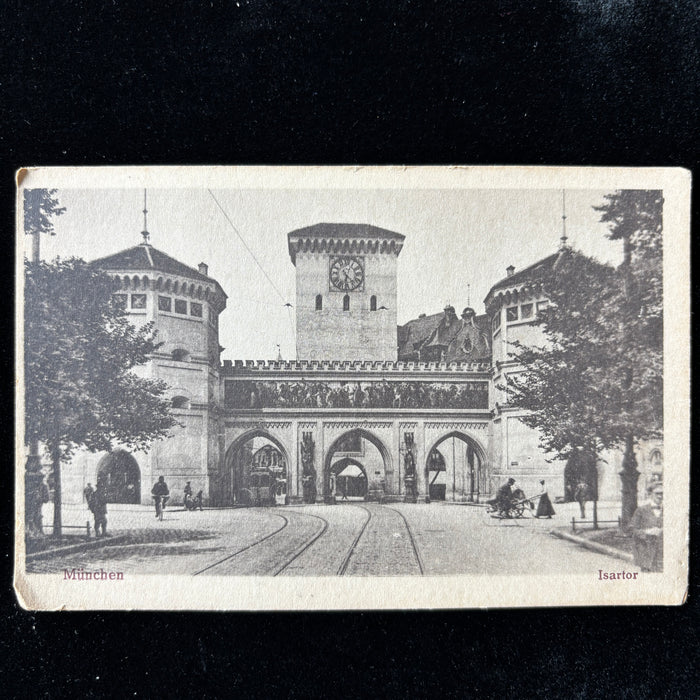 Antique Postcard 1900s Munich Germany Edwardian Street Life