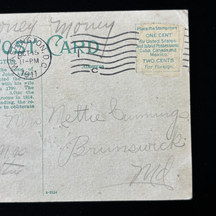 Antique Postcard 1911 Swell Time Money White House Washington DC Social History