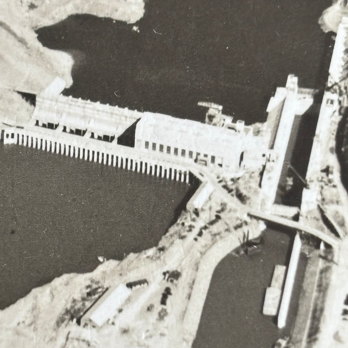Vintage Postcard RPPC Aerial View Bonneville Dam Oregon Columbia River Highway