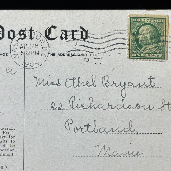 Antique Postcard 1909 Slick Time Portland Maine Capitol Opulent Presidents Room