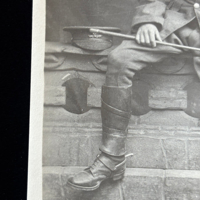 Antique Postcard WWI British Cavalry Soldier RPPC Bandolier Grimsby England