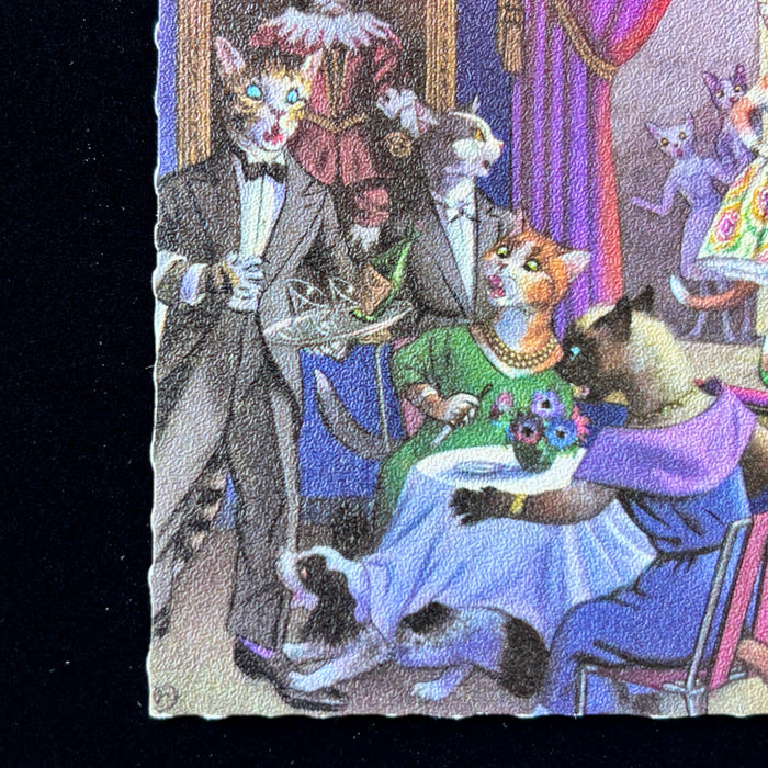 Vintage Postcard Alfred Mainzer Anthropomorphic Cat Fashion Show Theater Dog
