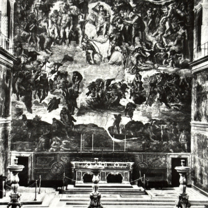 Vintage Postcard RPPC Vatican City Sistine Chapel Michelangelo Interior Italian