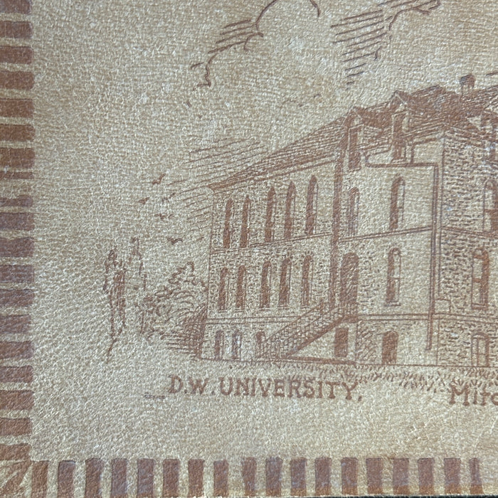 Antique Postcard 1900s Lot Leather DW University Michll South Dakota Brown Suede
