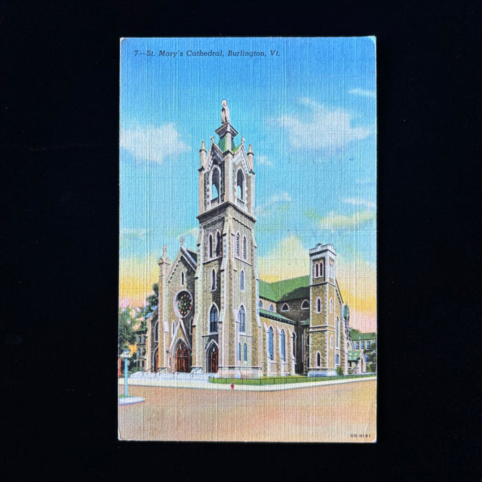 Vintage Postcard 1943 Mincemeat Canning St Marys Cathedral Burlington VT Posted