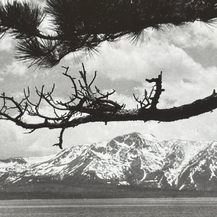 Vintage Postcard RPPC Dramatic Lake Tahoe California Snow Mountains Frashers