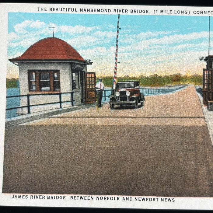 Vintage Postcard Lot Bridge Ferry Boat Cars Virginia Beach Hotel James River