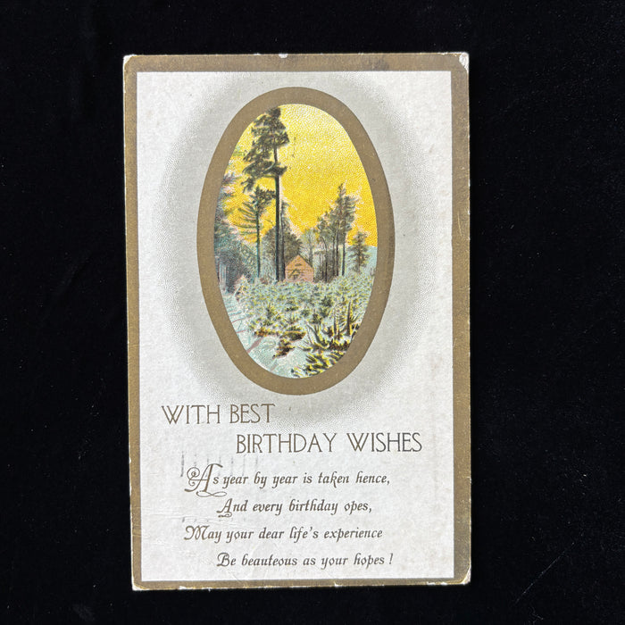 Antique Postcard 1923 Fraternally Yours Birthday Wish Poem San Jose California