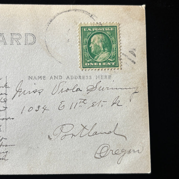 Antique Postcard 1913 RPPC Suicide Bad Luck Family Rural Town History Oregon