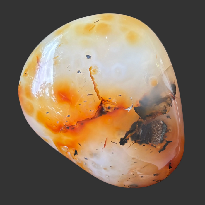 Carnelian Palm Stone Primal Spirit Fire Orange Crystal