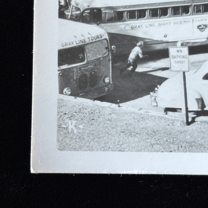 Vintage Postcard Lost Landmark RPPC Bingham Canyon Utah Cars Tour Buses Tunnel