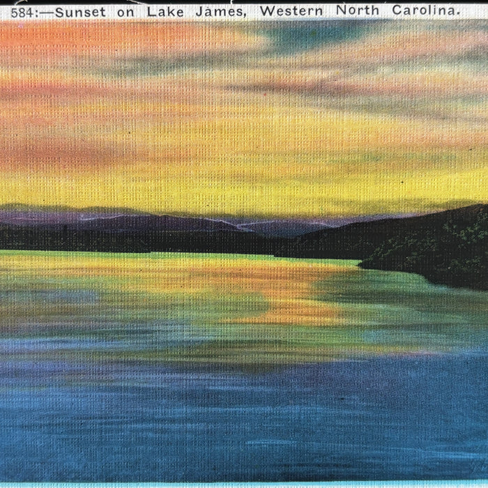 Vintage Postcard Lot Sunset North Carolina Green River Lake James Linville Falls
