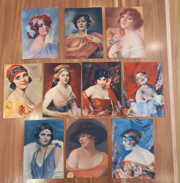 Vintage Art Prints 1930 Glamour Women Art Deco Portrait Europe Hungarian Ephemera
