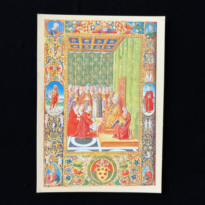 Vintage Postcard Renaissance Art Book Illumination Pope Leo X Royal Academy