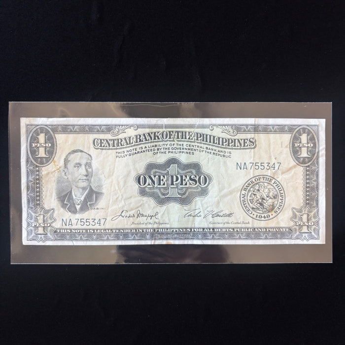 Vintage Banknote 1949 Philippines Victory Overprint Republic WWII Transition