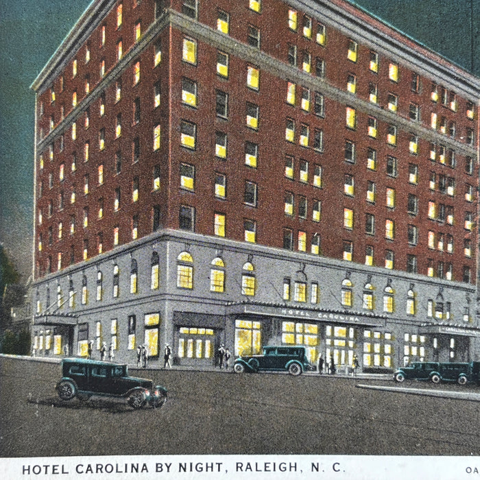 Vintage Postcard Lot Raleigh North Carolina Car Flag Capital Club Hotel Carolina