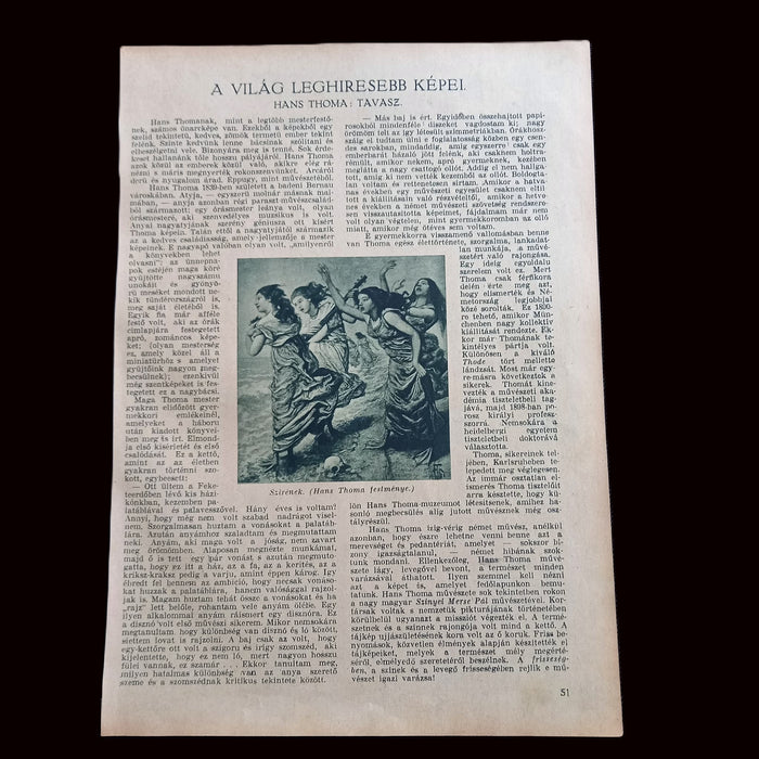 Vintage Ephemera 1930 Spring Dancing Children Hans Thoma A Pesti Hírlap Vasárnapja