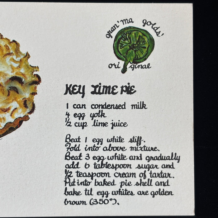 Vintage Postcard Lot Pie Recipe Granma Golds Key Lime Southern Pecan Dessert Set