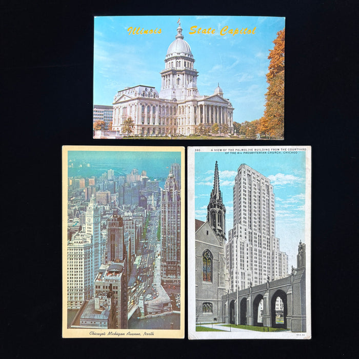 Vintage Postcard Lot Illinois Architecture State Capitol Chicago World Fair 1933