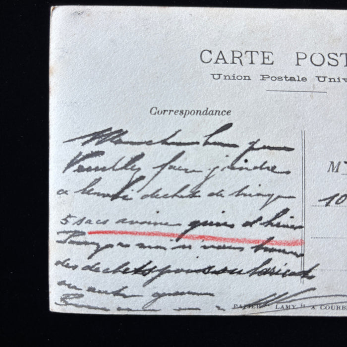 Antique Postcard 1905 RPPC France Pond Hexagon TPO Cancel Paris Fremicourt