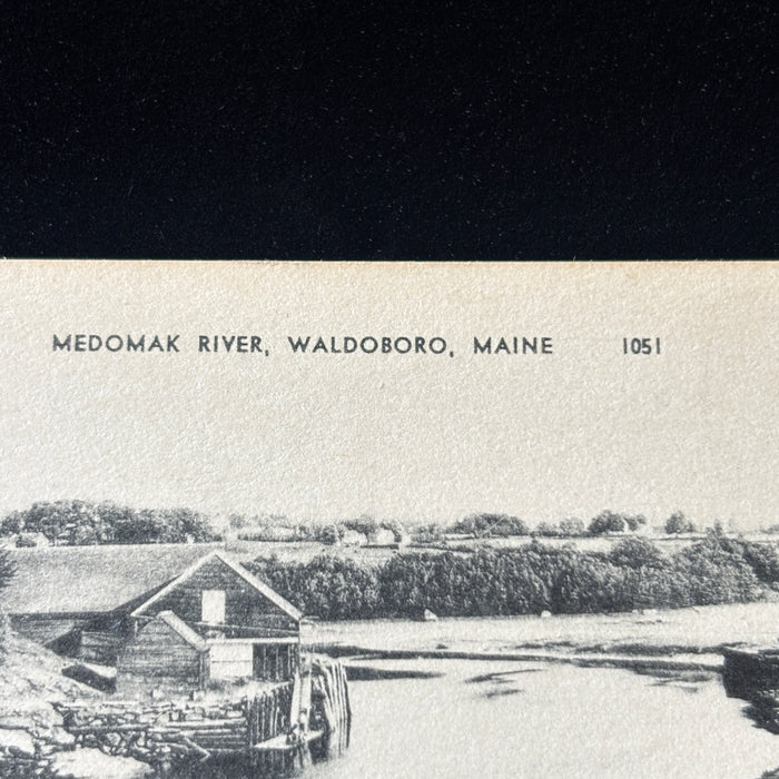 Vintage Postcard 1930s Medomak River Waldoboro Maine Photolux Riverfront