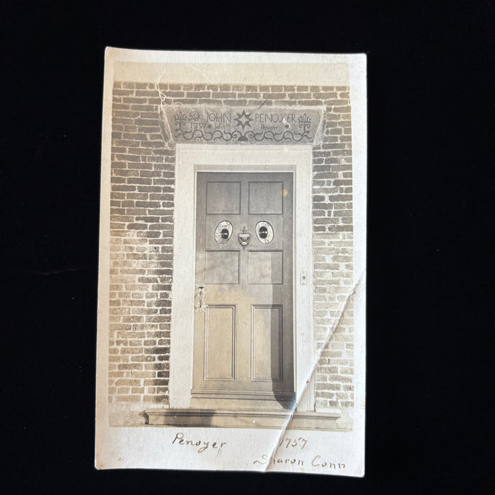 Vintage Postcard RPPC John Penoyer House Doorway Eyes Sharon Connecticut 1757
