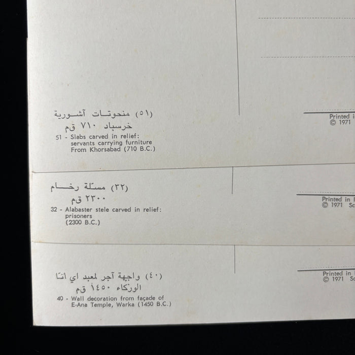 Vintage Postcard Lot Iraq Museum Prisoner Assyrian Sumerian Relief Antiquity Art