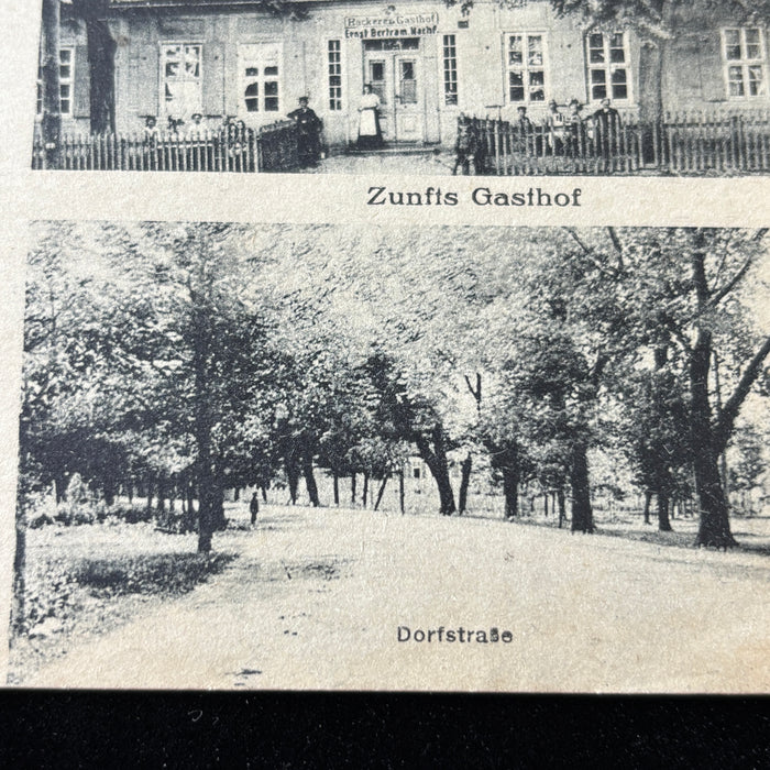 Antique Postcard 1920s Blindow Brandenberg Stammtisch Bäckerei Gasthof Germany