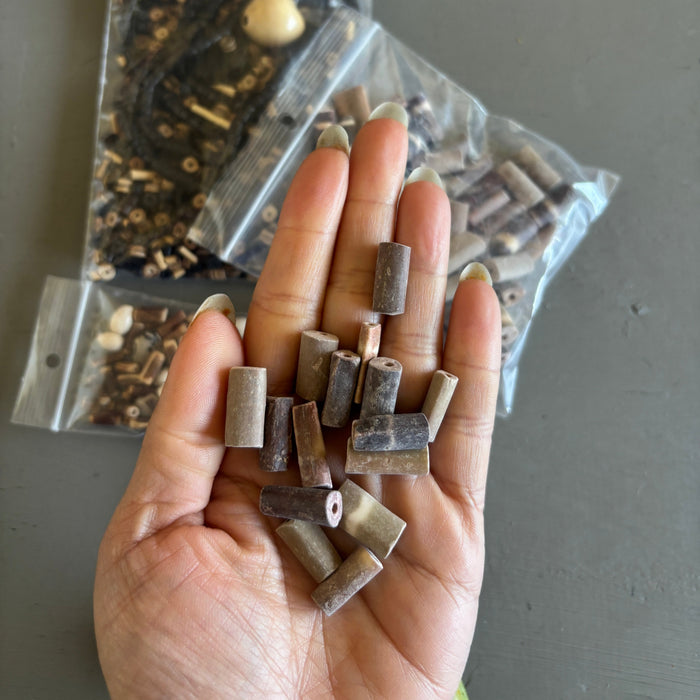 Wood Bead Bundle: Coconut Bamboo Tropical Jewelry Making