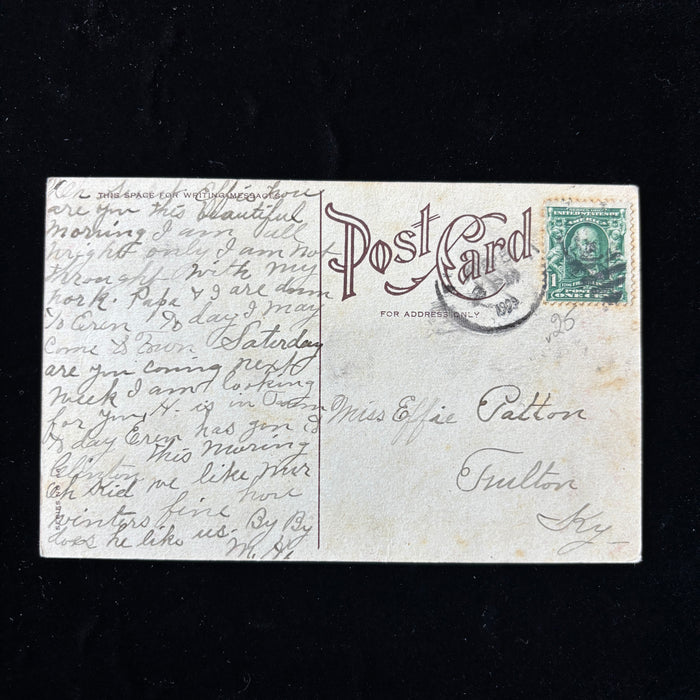 Antique Postcard 1909 Pensive Thinking Of You Pretty Girl Stump Fulton Kentucky