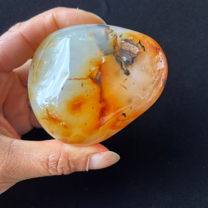 Carnelian Palm Stone Primal Spirit Fire Orange Crystal