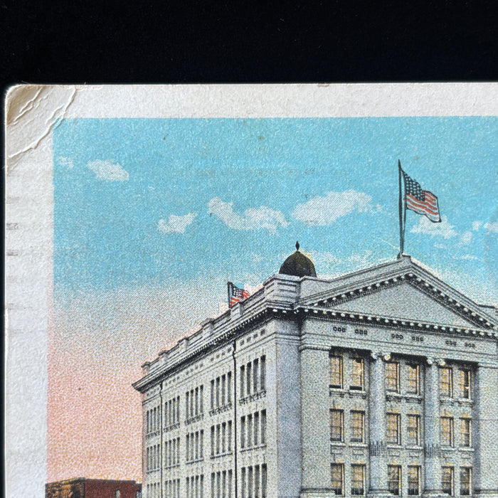 Antique Postcard 1923 RPO Baltimore MD Polytechnic Institute Trolley Cars Social
