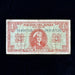 Netherlands old banknote with red and green design on a black background
