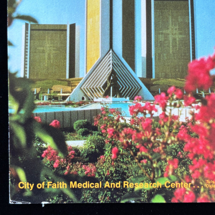 Vintage Postcard Oklahoma City Faith Tulsa Healing Hands Religious Architecture