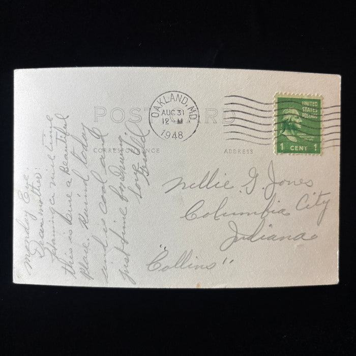 Vintage Postcard 1948 RPPC Oakland Road Keyser Ridge Maryland Cove Landscape