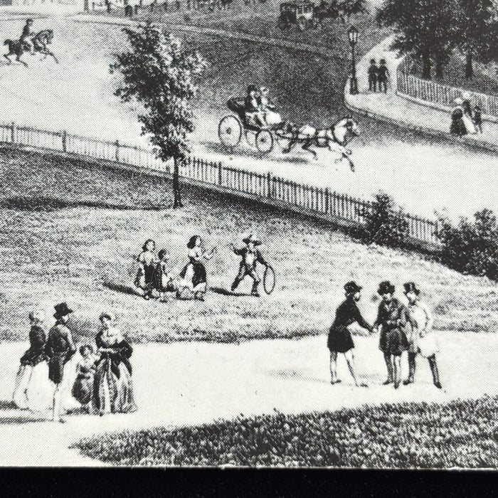 Vintage Postcard Broadway Congress Park Saratoga New York Horses People