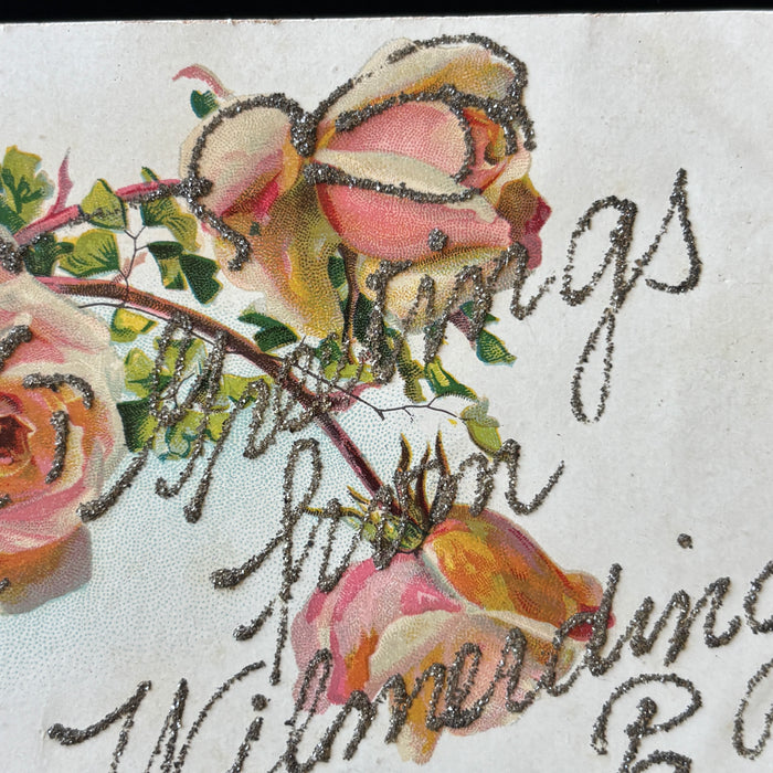 Antique Postcard 1910s Glitter Valentines Wilmerding Cornplanter Pennsylvania