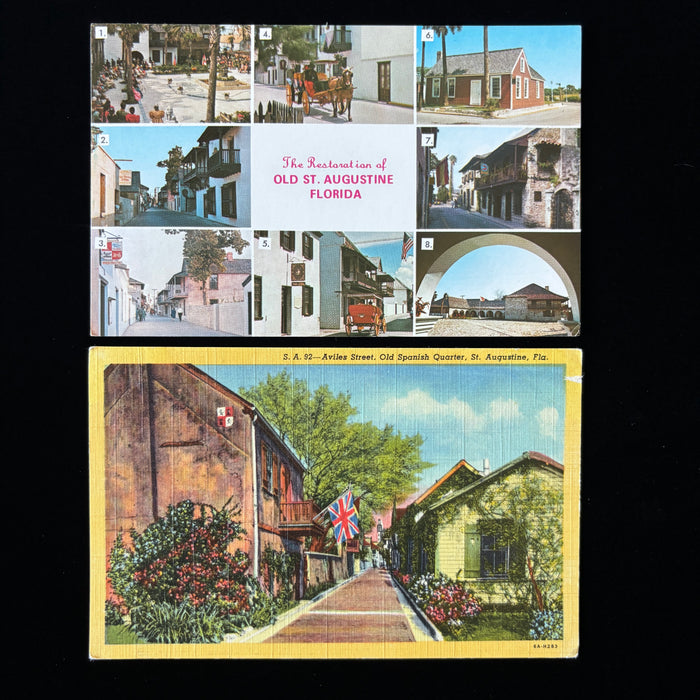 Vintage Postcard Lot St Augustine Florida Aviles Spanish Quarter Horse Buggy