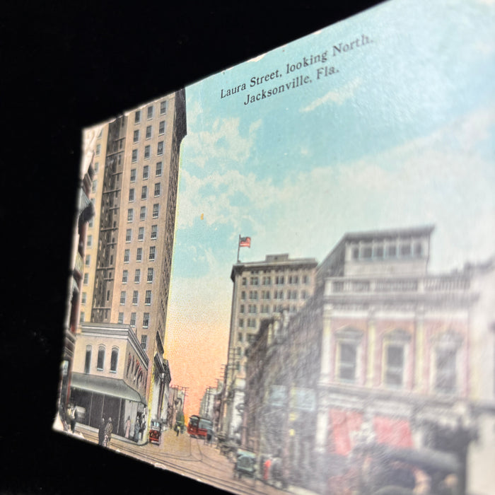Antique Postcard 1916 "Headed Home" Laura Street Jacksonville Florida Scene