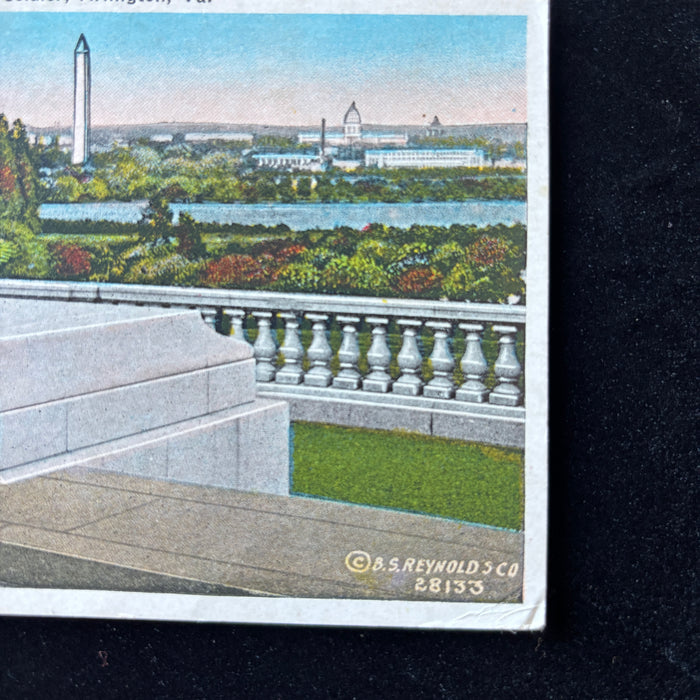Vintage Postcard 1930 Washington DC Tomb Unknown Soldier Air Mail Saves Time Cancel