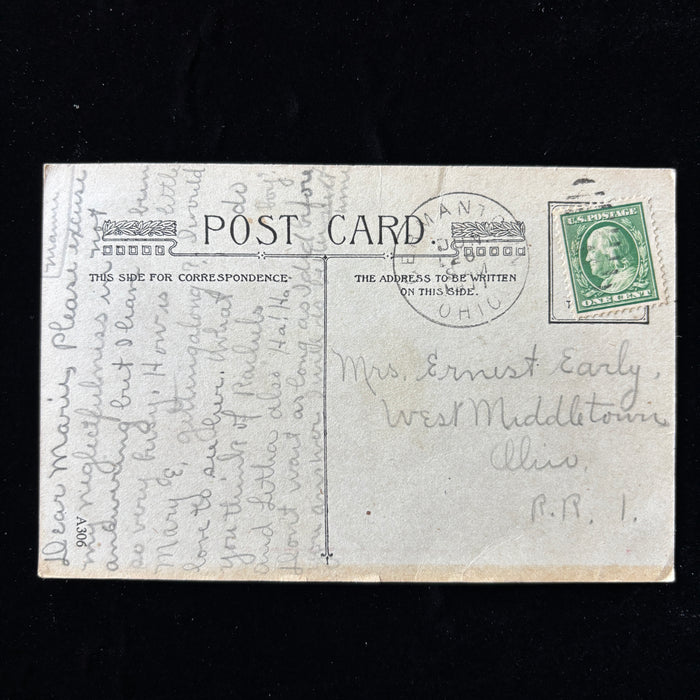 Antique Postcard 1911 Gondola Germantown West Middletown OH Venice Friendship