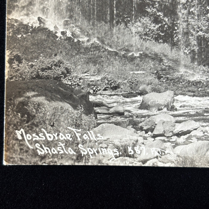 Vintage Postcard RPPC Mossbrae Waterfalls California Wilderness Shasta Springs