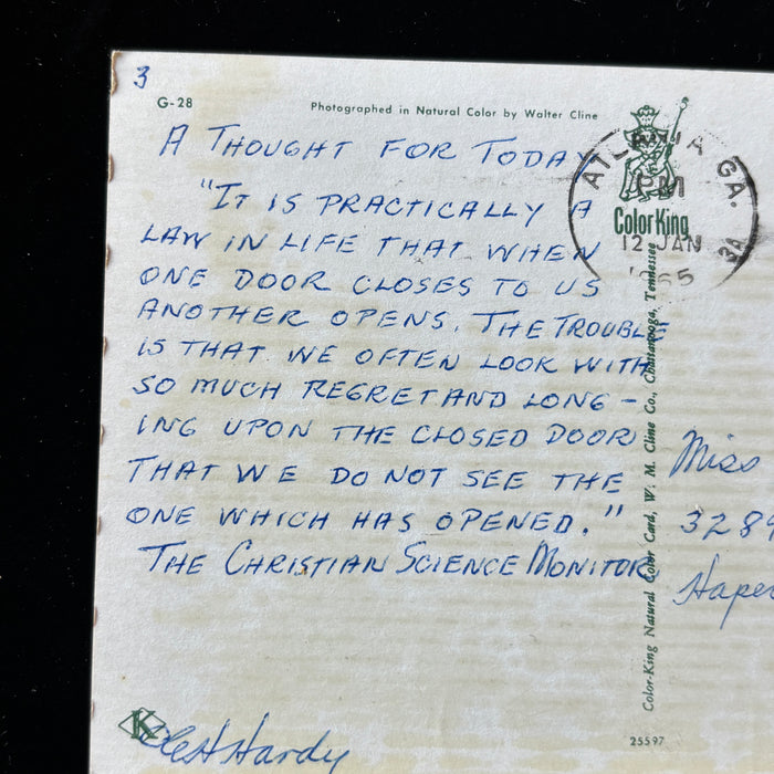 Vintage Postcard 1965 Legend Of The Dogwood Atlanta GA Christian Inspirational