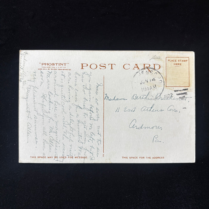 Antique Postcard 1922 New River Canyon West Virginia Railroad View Phostint