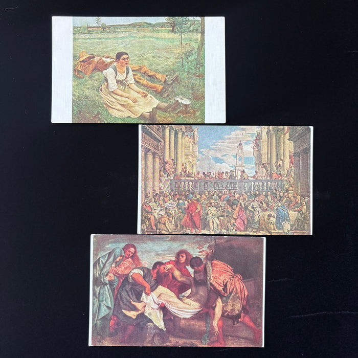 Antique Postcard Lot Louvre Museum Fine Art Wedding Cana Titian Bastien Lepage