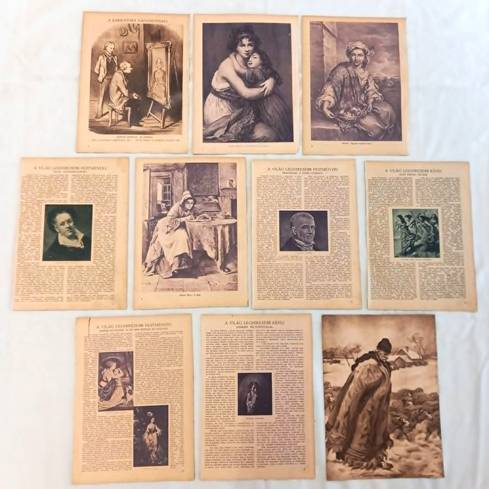 Vintage Art Prints 1930 Classical Children Historic Portrait Color Pages European Ephemera