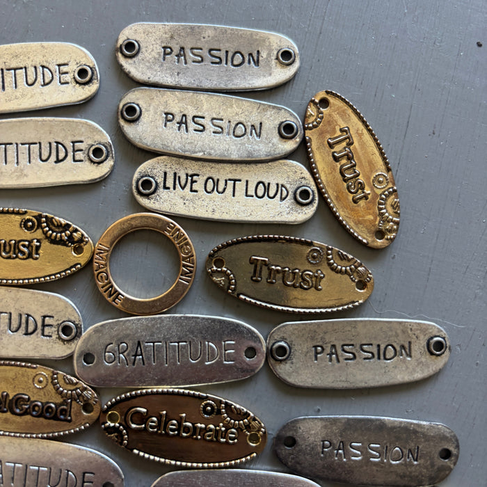 Metal Charm Bundle: Inspirational Gratitude Jewelry Making