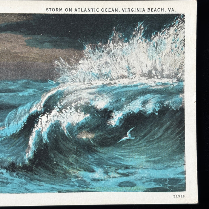 Vintage Postcard Lot Moonlight Virginia Beach Stormy Ocean Boat Swim Boardwalk