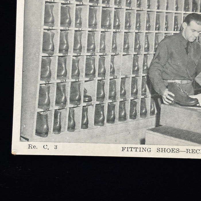 Vintage Postcard Lot WW2 Barrack Psych Test Shoe Fitting Army Camp Training Life