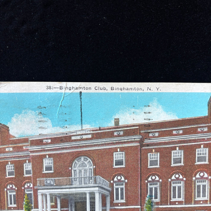 Vintage Postcard 1937 Binghamton Club Ny Endicott Ny Postmark July 4 July Fourth